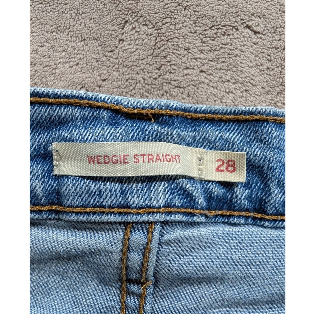 Levi's Wedgie Straight Jeans Womens 28 Blue High Rise Medium Wash Denim - Picture 9 of 11